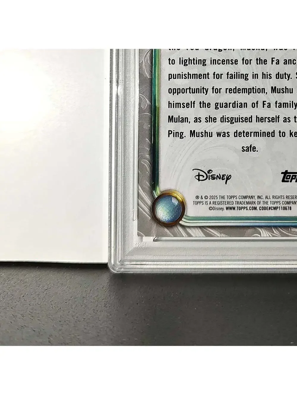 Mushu 2025 Topps Disney Wonder #63 Winter Variant Card Mulan PSA 7